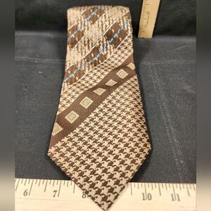 Vintage Principe New York Elegant Brown Geometric Men's Tie Used Great Shape